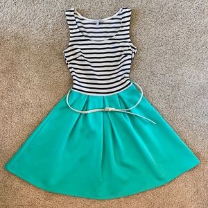 Belted skater dress